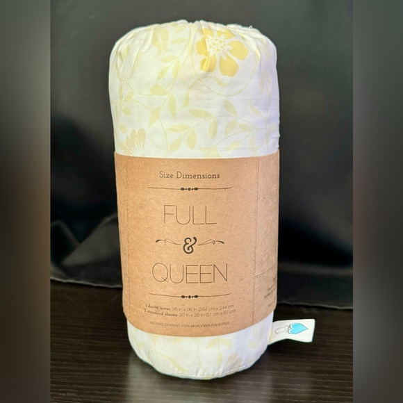 IEnjoy White Spring Vines Patterned Duvet Cover Set, 3 piece, Queen/Full Size - Picture 8 of 10